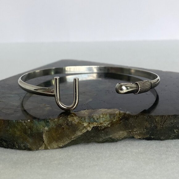 VTG Sterling Silver 925 St. Croix Twisted Rope U Hook Oval Bangle Bracelet 7.25" - Picture 3 of 16